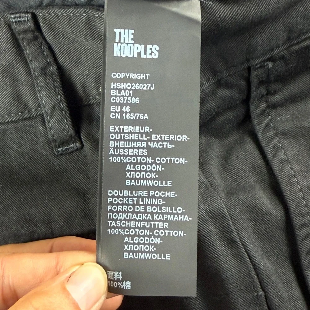 The Kooples Black Cotton Trend Shorts 46‎ US Size 32 Casual Versatile